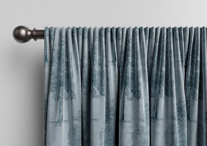 Vintage Tree Velvet, Monochrome - Made to Measure Curtains - Image 9